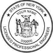 New York Professional Engineer Stamp/Seal, New York Registered Architect Stamp/Seal, NYC Certified Asbestos Inspector Stamp/Seal. NYC Licensed Master Plumber Stamp/Seal